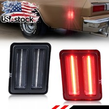 2X Clear Red LED Rear Side Marker Lights For 1973-1977 Sprint El Camino Malibu picture
