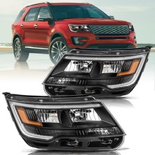 For 2016-2019 Ford Explorer Sport/Limited/XLT/Platinum Black LED DRL Headlights picture
