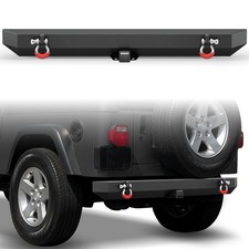 For 1987-2006 Jeep Wrangler TJ YJ LJ Black Rear Bumper  with 2'' Hitch Receiver picture
