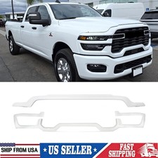 Fits 2025 2026 RAM 2500 3500 Front Upper+Lower Grille Molding Trim Bright White picture