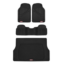 All Weather Car Floor Mats, 4PC Rubber Liner Set Includes Cargo Trunk Mat picture