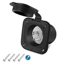 15 Amp 125V Flanged Inlet, NEMA 5-15P 2 Pole 3-Wire AC Port Plug for Marine Boat picture