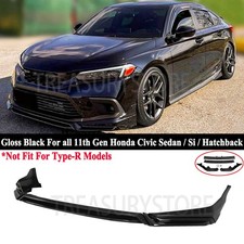 Gloss Black For Honda Civic Sedan Hatch 2022 2023 2024 Yofer V3 Front Bumper Lip picture