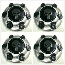 4X Punisher Chevy1500 Truck Van 6 LUG WHEEL Center Hub Caps GMC SILVERADO Tahoe picture
