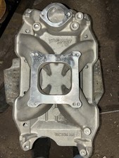 Edelbrock Victor 340 Single Plane Intake + 1”carb Spacer Briefly Used Like New picture