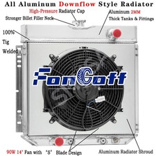 4 Row Radiator&Shroud Fan For 1970-73 Ford Maverick /1967-70 Mustang 3.3L 4.1L picture