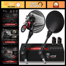 Universal Foldable Motorcycle Mirrors - 8mm/10mm Adjustable Rear View Handlebar picture