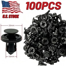 100Pcs Bumper Clips 10mm Hood Fender Push Rivets Retainer Fasteners For Honda picture