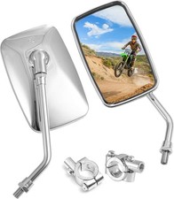 Universal 10mm 360°Rotation chrome rectangle motorcycle Mirrors Suitable for Har picture