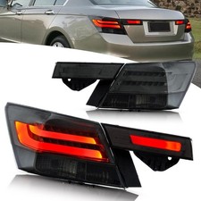VLAND 4PCS Smoked LED Tail Lights Fit 2008-2012 Honda Accord Sedan Rear Lamps picture