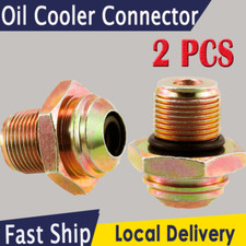 Pair Transmission Oil Cooler Connector FIT 04-08 Ford F150 11/16-20UNF Male 31MM picture