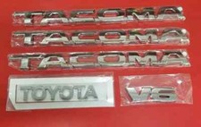 TOYOTA TACOMA EMBLEMS 5 PCS SET/  DOORS AND TAILGATE CHROME ABS DECALS NEW , picture