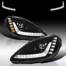 Fit 2005-2013 Chevy Corvette C6 Slick Black Sequential LED Projector Headlights picture