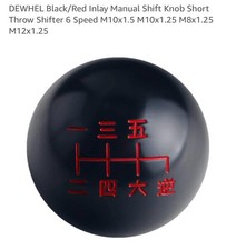 DEWHEL Black/Red Inlay Manual Shift Knob Short Throw Shifter 6 Speed picture