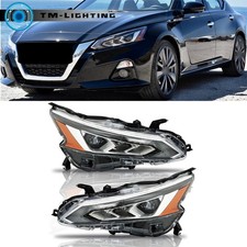 For 2019 2020-2021 Nissan Altima Headlights Chrome Housing Left+Right Side LED picture