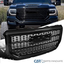 Fit 2016-2018 GMC Sierra 1500 Glossy Black Denali Style Front Bumper Hood Grille picture