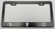 Custom Laser Engraved Black License Plate Frame  SF San Francisco Giant picture