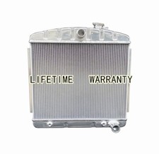 KKS 3 Rows Aluminum Radiator  For 1955 56 57 Chevy Bel Air Del Ray V8 Polished picture