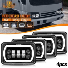 Newest Upgrade for Isuzu NPR 1991-2005 Truck 4PC DOT 4x6 inch LED Headlights H4 picture