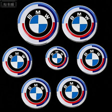 7PCS 50th BMW Anniversary 82mm+74mm+68mm+45mm Wheel Emblem Rim HubCaps Badges/ picture
