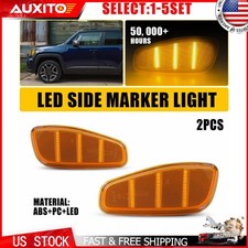 For 2015-up Jeep Renegade Amber LED Front Fender Side Marker Lights Lamps 2-20 picture