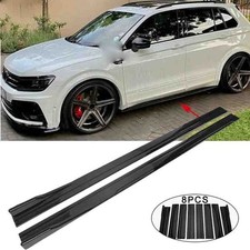 For VW Tiguan 86.6'' Car Side Skirt Extension Rocker Splitter Panel Lip Glossy picture