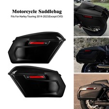 Black Motorcycle Hard Saddlebag Side Bag Luggage Bags For Harley Touring 14-23 picture