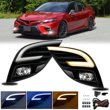 For 2018-2020 Toyota Camry SE XSE LED Fog Lights Bumper Lamps with DRL and Bulbs picture