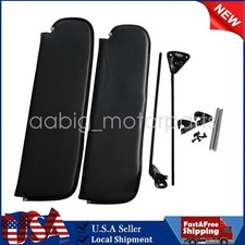 FOR 1967-72 CHEVROLET CHEVY GMC TRUCK BLACK SUN VISORS & BRACKETS KIT LH + RH US picture
