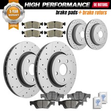 Front & Vented Rear Drilled Rotors Ceramic Pads For Dodge Durango Grand Cherokee picture