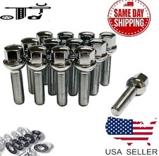 10Pc Chrome 12x1.5 Ball Seat Wheel Lug Bolts 40mm Shank Fit Mercedes Stock Wheel picture