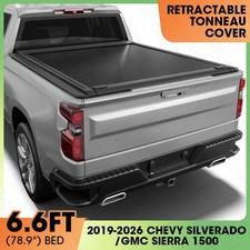 6.6ft Retractable Tonneau Cover for 2019-2026 Chevy Silverado/GMC Sierra 1500 US picture
