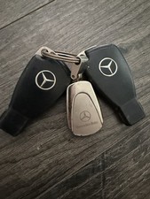 Mercedes Benz OEM 3-Button Key Fob Shell Case Lot of 2 w/ Logo Keychain picture