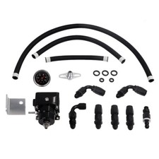LokoCar Adjustable Fuel Pressure Regulator Kit Oil 0-100psi Gauge -6AN 6AN Black picture