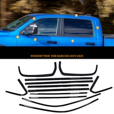 Car Black Window Strip Trims For Ram1500 2019-2026 12pcs picture