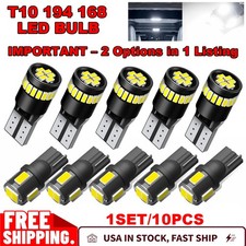 10-50Pcs  AUXITO T10 194 168 White Interior Dome License Plate Light Bulb CANBUS picture