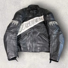 Vintage Dainese Men’s Super Heavy Duty Leather Motorcycle Jacket Vented Size 50 picture