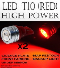 2x pair T10 Hyper Red LED High Power License Plate Wedge Light Bulbs Tags W162 picture