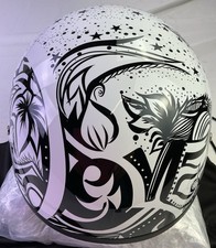 Daytona Unisex D.O.T. Skull Cap Half Face Helmet-Lovesee Pattern-Size: 2XS picture