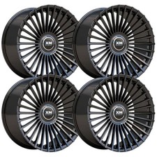 (Set-4) Xm Street Xm-612 22X8.5 5x115 Gloss Black 35mm Wheels Rims 22 Inch picture