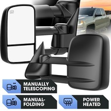 Fits 14-18 Chevy Silverado 1500 Power Heated Tow Mirrors w/ LED Arrow Turn Light picture