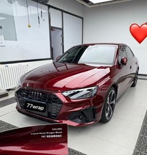 PET 50FT x 5FT Glossy Metallic Pearl Car Vinyl Wrap Hood Sticker Blood Red US picture