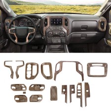 Center Console Interior Trim Cover Kit For Chevy Silverado 19-25 Wood Grain 16pc picture