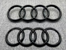 Genuine Gloss Black Chrome Silver Rings Emblem Badge Audi A4 S4 RS3 SQ3 Q5 RSQ5 picture