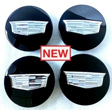4 Factory Cadillac logo Center Caps OEM Escalade Wheels Black 2015-2026 19333201 picture