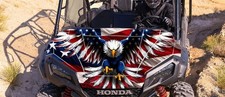Laminated Honda Pioneer 1000-5 American Flag Hood Graphics in AF Colored Eagle picture