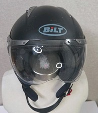 BILT Roadster Open Face Motorcycle Helmet Black Size L DOT ECE 3/4 w/ Sun Visor picture