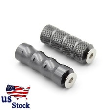 US CNC Gray Motorcycle Foot Pegs Rearset Footrests Pedals Steps Pair Universal picture