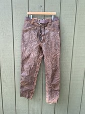 Vintage 70s Harley Davidson Brown Leather Riding Pants Biker picture