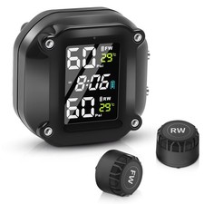 Waterproof Wireless Motorcycle TPMS Tire Tyre Pressure Monitor System 2 Sensors picture